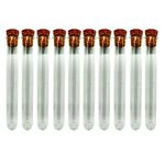 RG Round Base Test Tubes Without Marking with Cork Lid, Borosilicate Glass, Rimmed, Consistent Wall Thickness, Size 25x150, Pack of 10