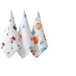 Soft Muslin Shark 100% Organic Bamboo Cotton Bath face New Born Baby Extra Soft Hankies Reusable Napkins for Infants Toddlers Towels Set (Pack of 3) (White).