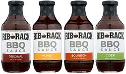 Rib Rack BBQ Sauce, Variety Pack: Original, Sweet Honey, Southern Bourbon, and Campfire Cider - 4 Count (Packaging May Vary)