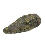 Realistic Crocodile Statue Lifelike Crocodile Head Prank Props Floating Alligator Head Decoy Fake Bronze Crocodile Decoy for Garden Pool Lawn Plants Patio Yard Decoration