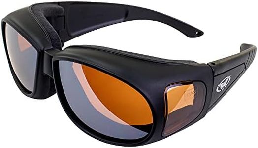 Global Vision Eyewear Outfitter Safety Glasses with Matte Black Frames and Anti-Fog Driving Mirror Lenses