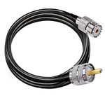 TUOLNK UHF PL259 Cable RG58 6.6ft(2M) PL259 SO239 Male to Female Extension Cable Low Loss CB Coax Cable Black for Two Way Radio CB Radio Wireless LAN Devices