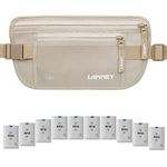 Money Belt for Travel Women and Men Slim Hidden Travel Wallet with RFID Blocking, Cream, One_Size, Rfid Wallet