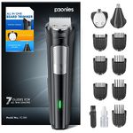 Beard Trimmer Hair Clippers Men, Nose & Ear Trimmer, 9-in-1 Body Groomer Men Kit, Cordless Rechargeable Hair Clippers with 7 Limit Combs, Stainless Steel Blades, Waterproof Razor Extra Long Life