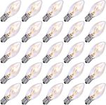 C7 Bulbs Christmas Bulbs, 25 Pack Christmas Light Bulbs C7 Replacement Bulbs Christmas Light Replacement Bulbs C7/E12 Candelabra Base 5 Watt-Clear Outdoor Indoor Party Backyard Wedding Christmas Decor