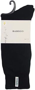 6 Pairs Bamboo Thick Premium Work Socks Tough Heavy Duty Thermal Odor Resistant, Black, 11-14