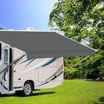 Dulepax RV Awning Fabric Replacement(12'2" Fabric) Heavy Duty 16 oz Vinyl Fabric Awning for Camper, Universal Camper Awning Replacement for All Trailer Awning Brands Grey