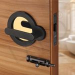 LAPO Brass Signature Door Lock For Bathroom Door And Balcony Door - Mortise Door Lock Without Key For Home,Office,Hotel| Black-Gold Finish | 3 Years Warranty Ro-177