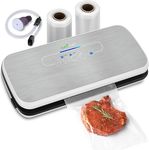 NutriChef Vacuum Sealer | Automatic Vacuum Air Sealing System For Food Preservation w/ Starter Kit | Compact Design | Lab Tested | Dry & Moist Food Modes | Led Indicator Lights