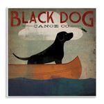 Stupell Industries Black Dog Canoe Company Pet Boating Lake Sports Wall Art, 12 x 12, Multi-Color