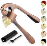 Zulay Kitchen Garlic Press with Soft, Easy to Squeeze Ergonomic Handle - Garlic Mincer Tool with Sturdy Design Extracts More Garlic Paste - Easy to Clean Garlic Crusher and Ginger Press (Copper)