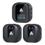 Audio Array AM-W10 Professional Dual Wireless Lapel Mics | Upto 10hr Battery & 100m Range | 2X Lapel mics, Type C Adapter for Easy Plug&Play | Volume & Mute Function | Vlogging, Streaming, YouTube