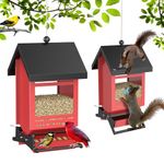 ScinDa Squirrel Proof Bird Feeder for Outdoors Hanging, Bird Feeder for Outside Garden Decor