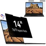 Mamol Magnetic Laptop Privacy Screen 14 inch,16:9 Aspect Removable Anti Glare Protector Blue Light Privacy Screen Filter,Filter Shield Compatible with HP/Dell/Acer/Asus/Samsung/Lenovo/Thinkpad Envy