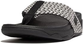 FitFlop Women's Surfa Flip-Flop, Multi-tone Black, 10