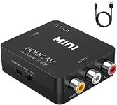 GANA HDMI to RCA Converter 1080P HDMI to AV 3RCA CVBs Composite Video Audio Adapter Supporting PAL/NTSC with USB Charge Cable