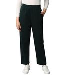 Alan Jones Clothing Women Solid Stretch Staight Pants (Dark Green_XL)