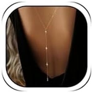 HUASAI Backdrop Necklace for Women Back Drop Jewelry Simple Dress Styling Birthday Gift Jewelry