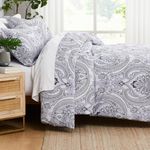 Southshore Fine Living, Inc. Oversized Comforter Bedding Set Down Alternative all-season warmth, soft cozy farmhouse bedspread 3-Piece with two matching shams, Pure Melody Black, King /California King