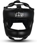 Full Face Boxing Headgear Boxing Sparring Men Women, a Complete Package for MMA and Kickboxing Trainees, Muay Thai Boxing Safety Head Guard (Black)