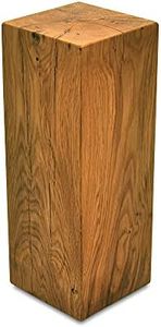 MS FACTORY Bloque de Roble de Madera Maciza - Cubo, Tronco de Madera - Mesa Auxiliar, Columna Decorativa, Soporte de Madera, Mesa de Madera, Base de Flores, Mesita de Noche - 15 x 15 x 40 cm