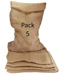 Britten and James 25kg Large Hessian Jute Sack (Pack of 5). Vegetable and Potato Storage Sack - Strong, Natural and Biodegradable