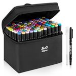 Shoze Colouring Pens - 100 Colors Marker Pens Twin Tips Permanent Marker Set Art Pens Oily Alcohol Graphic Markers Graffiti Pens for Adults Drawing Sketching Manga Books Kids Doodle Pens (Black)