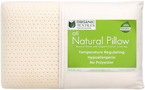 OrganicTextiles Natural Latex Pillow with Organic Cotton Cover (Standard Size, Extra Soft), GOTS Certified, Bed Pillow for Sleeping, Neck Pain Relief Help, Head Support, for Side Back Stomach Sleeper