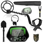 COSTWAY Metal Detector Kit for Adults and Kids, Adjustable High Sensitivity Detectors with Waterproof Search Coil, Discrimination Mode, LCD Display, Headphones, Digger Tool, Plastic Rake & Carry Bag