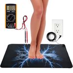 EARTHVERA Grounding Mat for Feet, Sleep Improvement & Pain Relief – 24"×16" Conductive Carbon Earthing Pad with Multimeter for Body Voltage Testing – Inflammation Relief, Stress Reduction – Grounding
