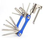 QitinDasen 11 in 1 Bike Repair Tool, Multifunctional Bicycle Repair Tool, Portable Mini Bike Maintenance Tool (Blue)