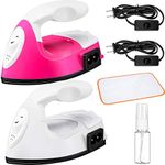 2 Pieces Mini Craft Iron Mini Heat Press Small Iron with Charging Base Accessories for Beads Patch Clothes T Shirts Shoes Clothes and Hats Portable and Easy Iron Supplies Mini Electric Iron