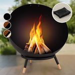 Blumfeldt Fire Pits for Garden, Fire Bowl Camping Firepit, Outdoor Wood Burners for Camp Firepit with Tripod Stand, Steel Outside Fireplace Log Burner, Weatherproof Firebowl for Garden - 66 x 66 cm