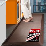 FEATOL Anti Fatigue Mat Floor Mat, Extra Thick Standing Office Desk Mat Memory Foam Cushioned Anti Fatigue Ergonomic Kitchen Mats Comfort Standing Pad NOT PVC 9/10 Inch Thick (20" x 39, Brown)