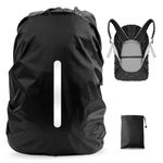 LAMA Waterproof Backpack Cover, 1 Pack Rucksack Rain Covers with Reflective Strap for Hiking Camping Traveling Cycling, 18L-25L S Size Black