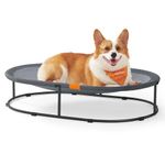 Feandrea Pet Bed, Elevated Dog Bed for Small, Medium Dogs, Cat Bed for Multiple Cats, with Removable Washable Mesh, for Pets up to 40 lb, Oval, Gray UPCB003G01