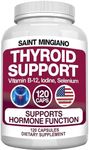 Saint Mingiano Thyroid Support Supplement with Iodine |120 Capsules to Help Body Mass & Improve Energy, Cardiovascular, Energy & Focus Formula | 14 Natural Vitamins