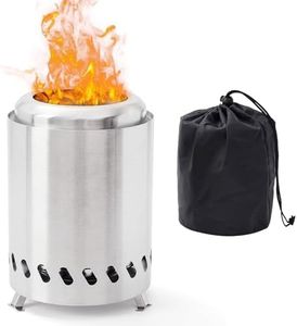 Brasero sans fumée, en acier inoxydable, à faible fumée, avec granulés ou bois, avec pied et sac de rangement, pour balcon et jardin, terrasse