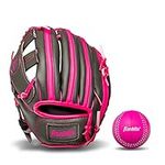 Franklin Sports RTP Teeball Performance Gloves and Ball Combo, Graphite/Pink, 9.5-Inch, Left Hand Thrower