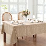 Elrene Home Fashions Caiden Elegance Damask Tablecloth, 60" x 144", Taupe