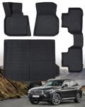 DrCarNow for BMW X3 Floor Mats,Fit for BMW X3 G01 2018-2024 for BMW X4 G02 2019-2024 Floor Mats,All Weather Rubber Car Mats Fit 1st & 2nd Row Floor Liners and Trunk Mat Full Set Accessories (4PCS)