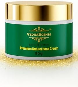 VedhaScents Premium Natural Hand Cream for Dry, Rough, Cracked Hands | Deep Moisturizing, Anti-Aging, Non-Greasy, Herbal Ayurvedic Formula with Essential Oils | Hand Softening & Repair Cream for Women & Men – 50g