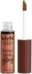 NYX PROFESSIONAL MAKEUP, Butter Gloss Bling Lip Gloss, Non- Sticky Lip Gloss, High Shine, Universally Flattering, 8 mL - Hu$tla (Shimmery Brown)