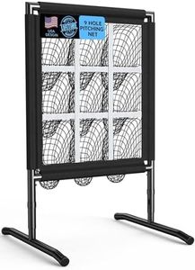 9 Hole Baseball Pitching Net with Strike Zone Softball Pitching Target Portable Net Adjustable Pitcher PocketsTraining Equipment with Throwing Target Carry Bag, Great for All Skill Levels
