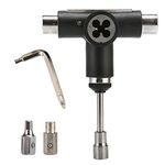 Skate Tool All in One Multifunctional Skateboard T Tool + Allen Key + Hex Wrench + Bearing Press Remover for Skateboard, Roller Skate, Scooters, Bicycles