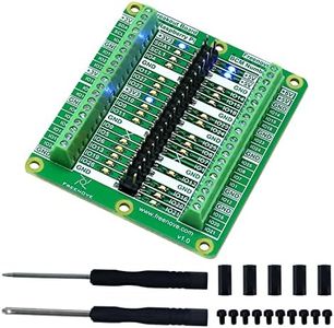 Freenove Breakout Board for Raspberry Pi 5 / 4B / 3B+ / 3B / 3A+ / 2B / 1B+ / 1A+ / Zero W/Zero, Terminal Block HAT, GPIO Status LED