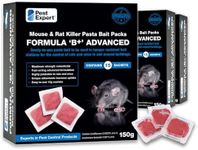 Pest Expert Formula B+ Advanced Rat & Mouse Poison Pasta Bait Sachets 450g (3 x 150g) Maximum Super Strength - Single Feed Brodifacoum
