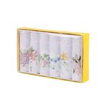 JukLoos Boxed Ladies Handkerchiefs, Embroidery Women Cotton Handkerchiefs Lace Hankies 100% soft Cotton Handkerchief (white)