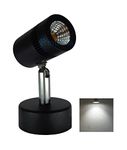 Mufasa 3 Watts Black Body LED Spot Focus Wall Light 11cm (Please Check Dimensions Image) - (White, Aluminium)