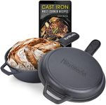 Tortillada - Cast Iron Skillet (26 cm) & Pot | Dutch Oven (3.5 Liter) | Preseasoned Cast Iron Combo Cooker + Handle Holder + E-Book with 50 Recipes, Kitchen Cookware